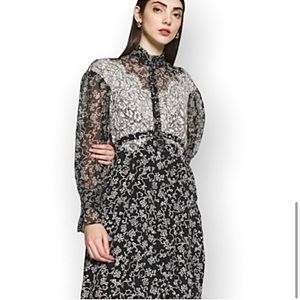 Topshop Black and White Lace Dress
